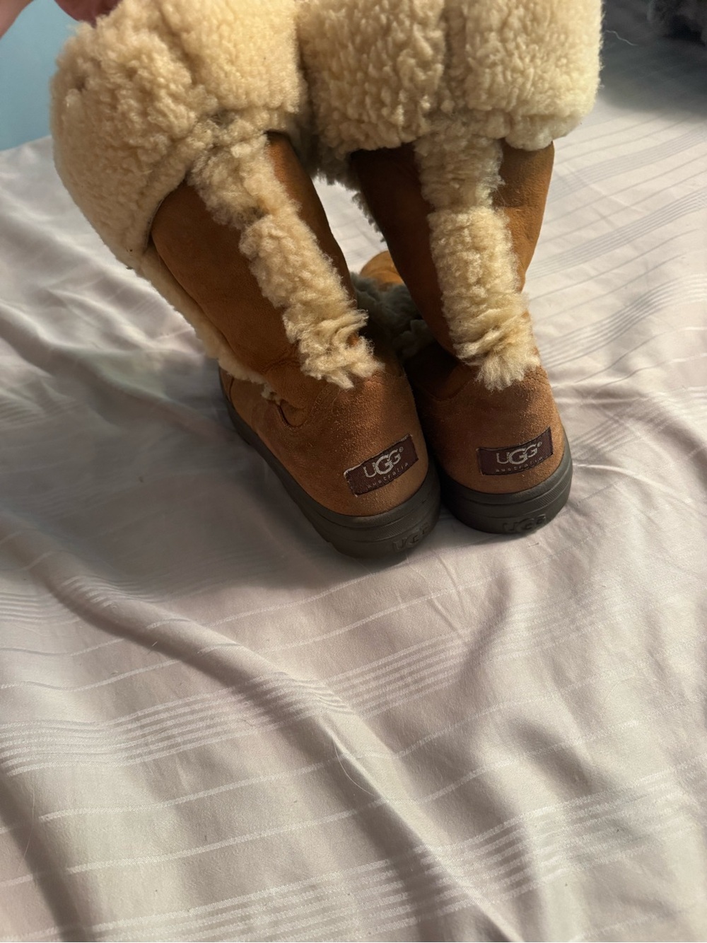 UGG Chestnut Suede Shearling Boots